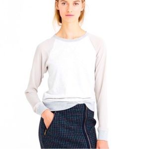 J.Crew Black Sweatshirt with Sheer Sleeves Size Medium B0457